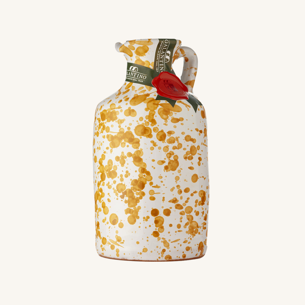 Galantino Extra Virgin Olive Oil with Fantasia Yellow Ceramic Jug