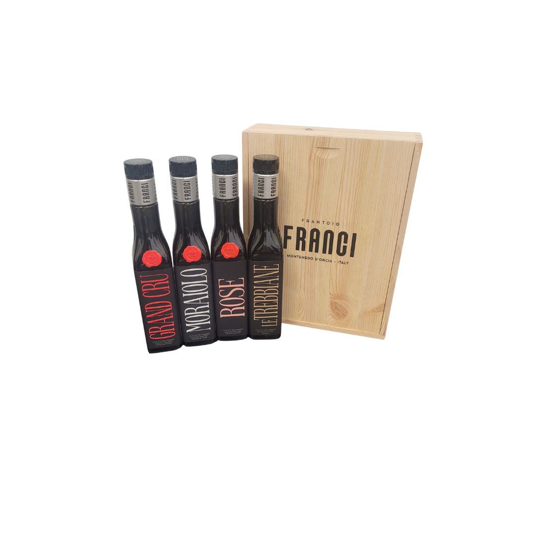 Frantoio Franci Gift Set in Wood Gift Box (4 bottles)