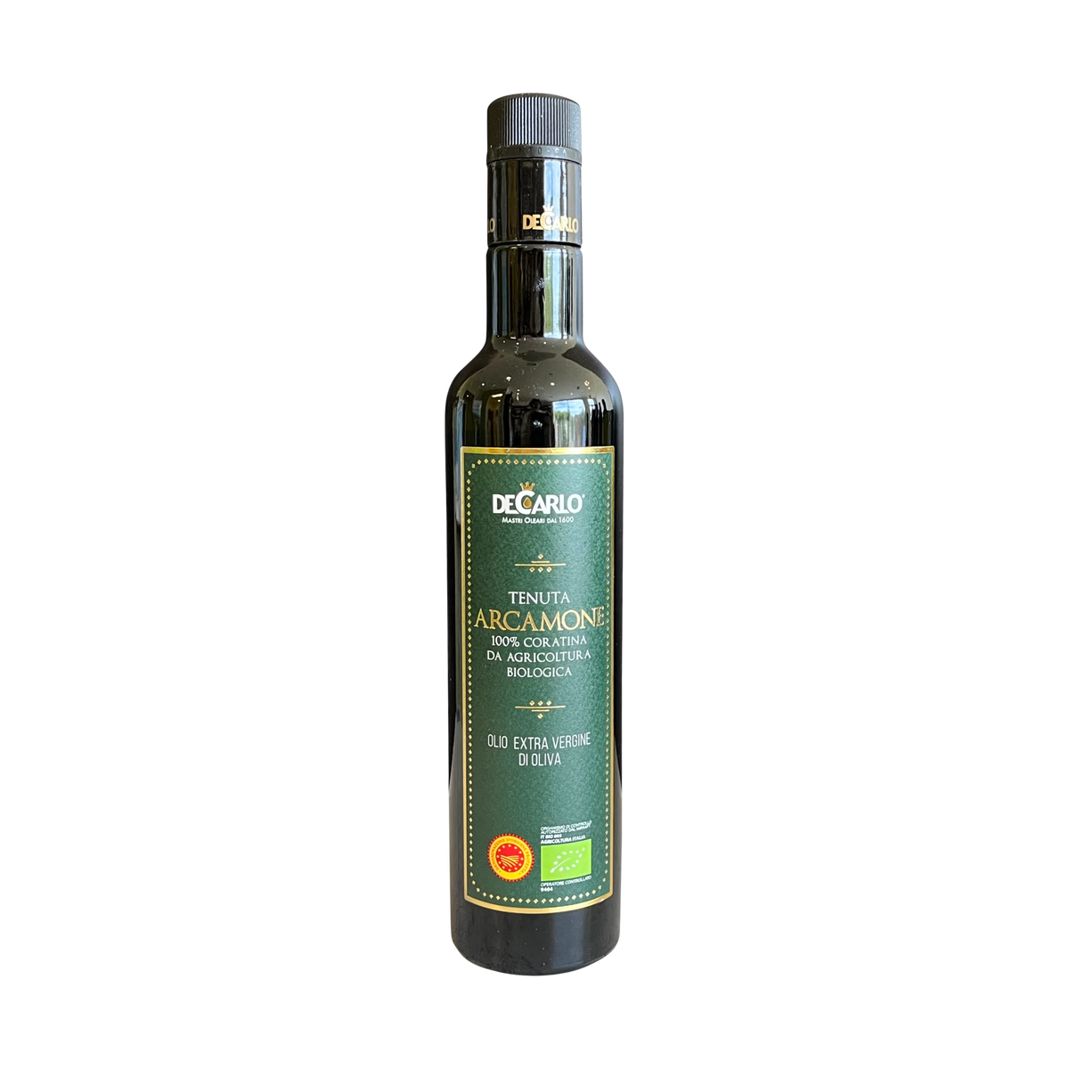 DeCarlo Arcamone Organic DOP Extra Virgin Olive Oil 500ml DCA 054